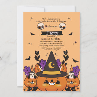 Invitation fantôme de citrouille pour fête d'Hallo