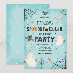 Invitation Fantôme Halloween Anniversaire fête Spotacular