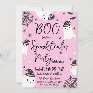 Invitation Fantôme rose Spooktacular Halloween Anniversaire