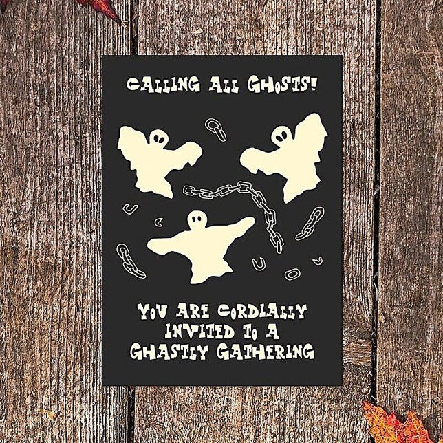 Invitation Fantômes crémeux - Fête d'Halloween. (Créateur téléchargé)