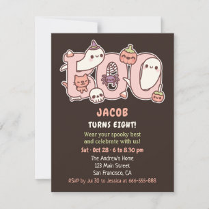 Invitation Fantômes de Boo mignons pour fête d'anniversaire d