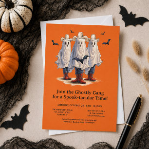 Invitation Fantômes de cow-boys farfelus Halloween western
