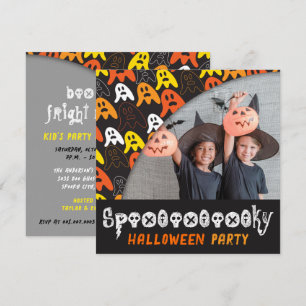 Invitation Fantômes effrayants colorés pour la fête d'Hallowe
