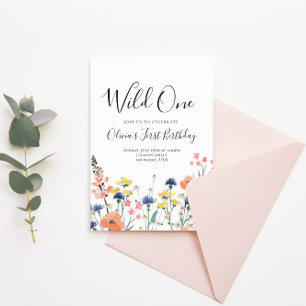 Invitation Far One Fleur sauvage premier anniversaire