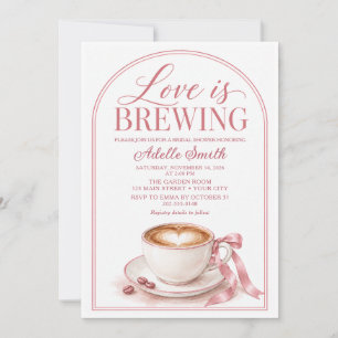 Invitation Fard Rose L'Amour Est En Train De Faire Du Café En