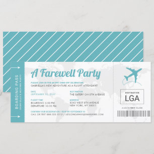 Invitation Farewell Party Voyage Thème Passe d'embarquement I