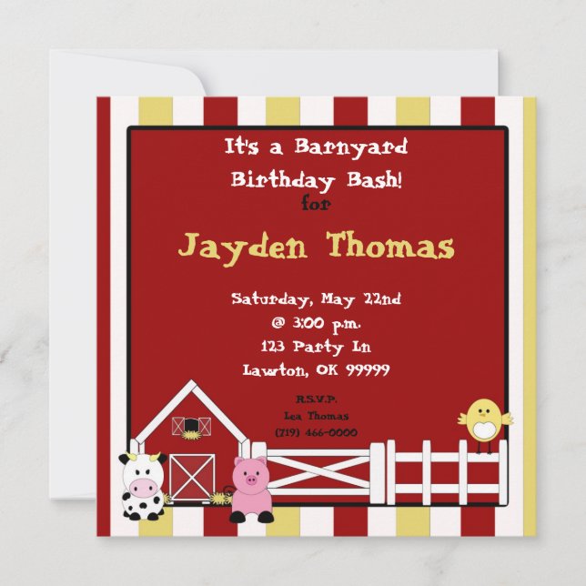 Invitation farm2 la copie, c'est un coup d'anniversaire de (Devant)