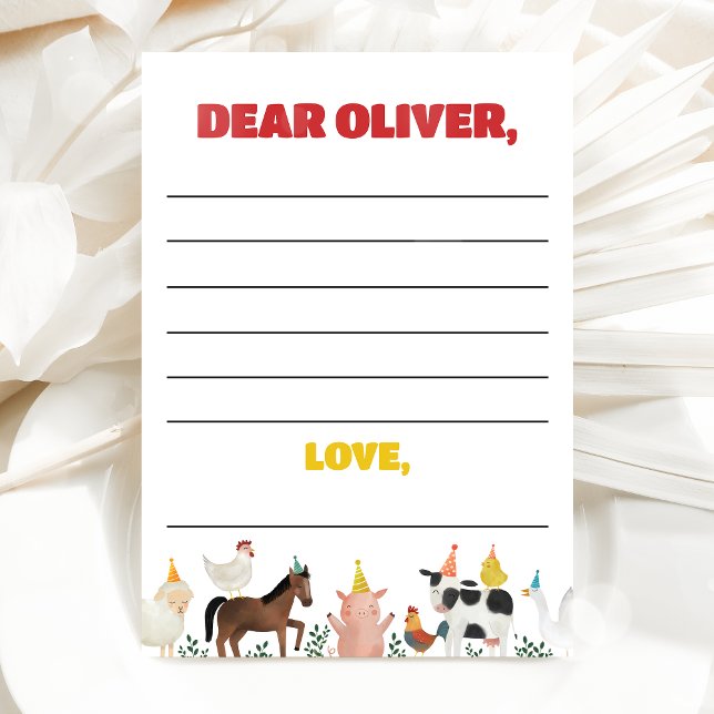 Invitation Farm 1st Birthday Time Capsule Card (Créateur téléchargé)