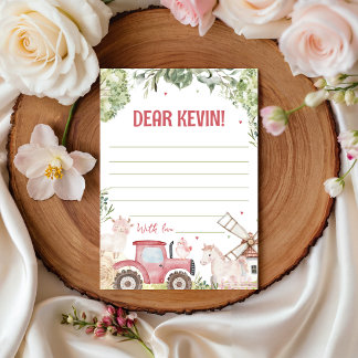 Invitation Farm Animals Birthday Time Capsule Card