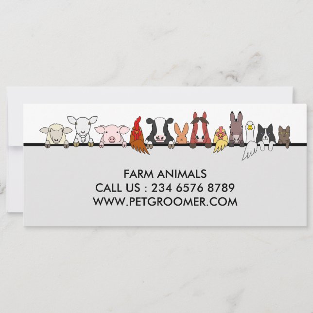 Invitation Farm Animals Sheep Chicken Cow customer gift (Devant)
