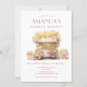 Invitation Farmer Market Floral Anniversaire