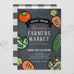 Invitation Farmers Market Chalkboard 1er Anniversaire Invitat