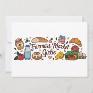Invitation Farmers Market Girlie Girly Trendy Aesthetic Local