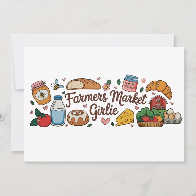 Invitation Farmers Market Girlie Girly Trendy Aesthetic Local (Devant)