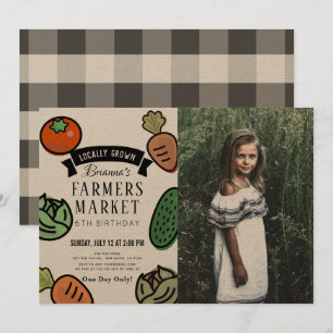 Invitation Farmers Market Kraft Papier photo Anniversaire