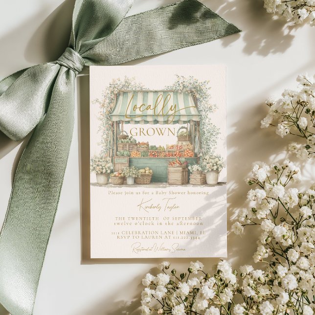 Invitation Farmers Market Locally Grown Baby Shower (Créateur téléchargé)