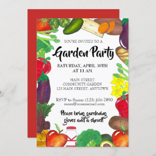 Invitation Farmers Market Veggie Garden Spring Plantation Par