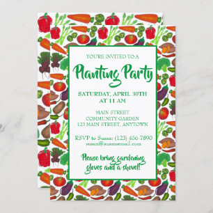 Invitation Farmers Market Veggie Garden Spring Plantation Par
