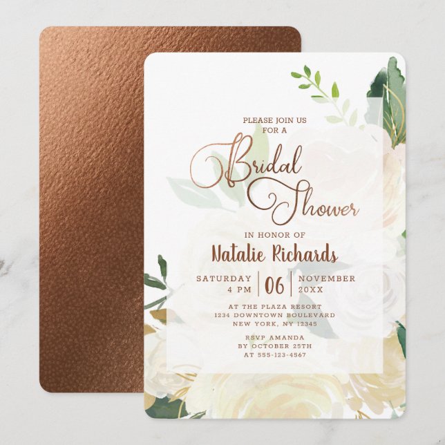 Invitation Farmhouse Frestic Rustic Chic Mariage Fête des mar (Devant / Derrière)