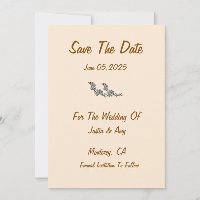 Invitation Farmhouse Rustic Simple Personnalisé Enregistrer L (Devant)