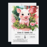 Invitation Farmyard Friends Watercolor Piglet Girl Anniversai<br><div class="desc">Rejoignez Piglet et des amis dans un monde de merveilles d'aquarelle pour une fête d'anniversaire délicieuse! Cette invitation n'est pas seulement une carte ; c'est une entrée vers une ferme où des porcelets ludiques et leurs amis dansent au milieu de délicates aquarelles, promettant une expérience d'anniversaire aussi artistique et fantaisiste...</div>