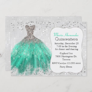 Invitation fascinante de Quinceañera d'argent et