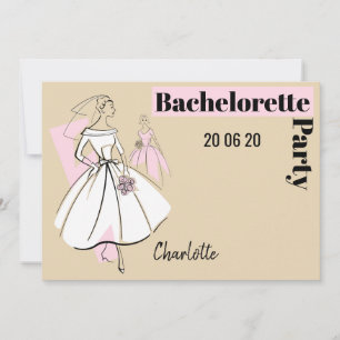 Invitation Fashion Bride Neutral Bachelorette horizontale
