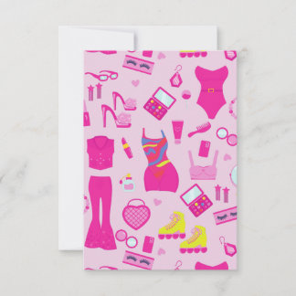 Invitation fashion doll clothes vintage 1990s pink