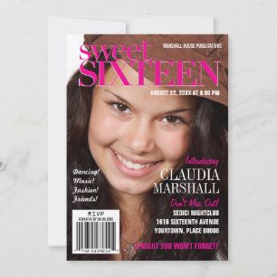 Invitation Fashion Magazine Parti Sweet sixteen rose gauche