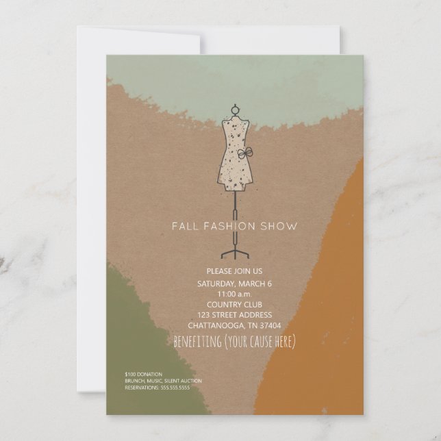 Invitation Fashion Show Charity Event Dress Form Abstrait (Devant)