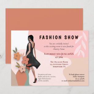 Invitation Fashion Show Événement Formes Abstraites Fleurs de