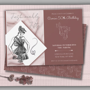 Invitation Fashionably Fifty Chic Couture 50e Anniversaire
