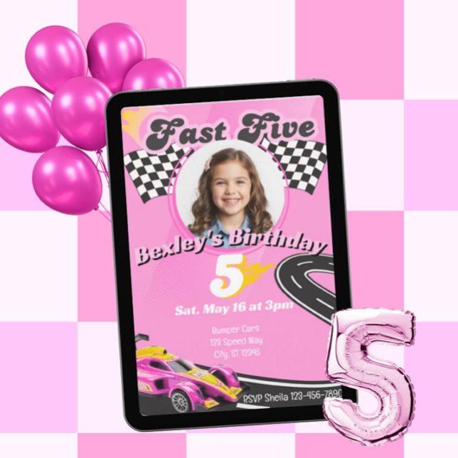 Invitation Fast Five, Picture Pink Racing 5e Anniversaire (Créateur téléchargé)