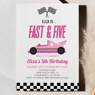 Invitation Fast & Five Pink Race Car 5ème anniversaire