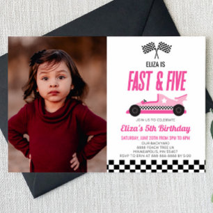 Invitation Fast & Five Pink Race Car 5ème anniversaire