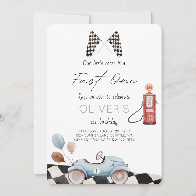 Invitation Fast One 1er anniversaire (Devant)