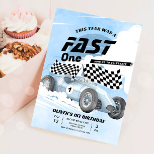 Invitation Fast One Race Car 1er Anniversaire Racing Boy