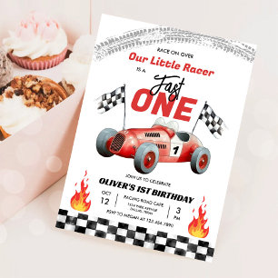 Invitation Fast One Race Car 1er Anniversaire Racing Boy