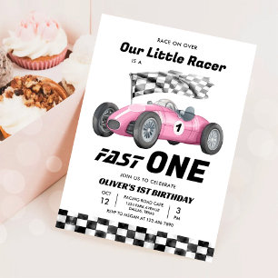 Invitation Fast One Race Car 1er Anniversaire Racing Girl