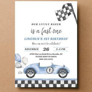 Invitation Fast One Race Car Vintage 1er anniversaire Invitat