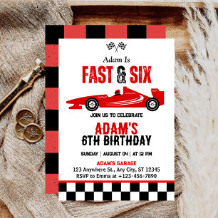 Invitation Fast & Six Race Car Boy 6e fête d'anniversaire