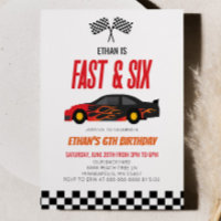 Fast & Six Red Flame Race Car 6e fête d'anniversai