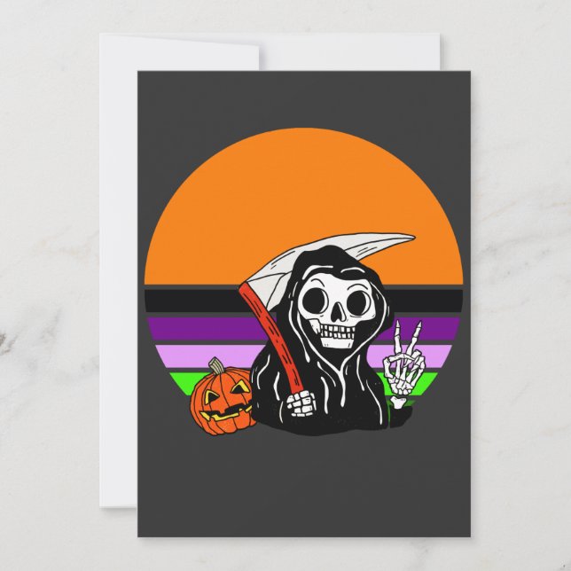 Invitation Faucheuse - Coucher de soleil d'Halloween Jack O'L (Devant)