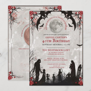 Invitation Faucheuse d'horreur gothique pour 40e anniversaire