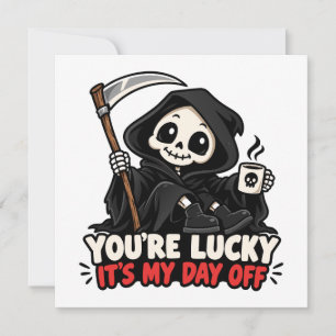 Invitation Faucheuse mignonne humour noir