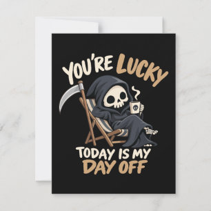 Invitation Faucheuse mignonne humour noir