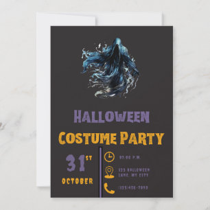 Invitation Faucheuse noire effrayante Halloween