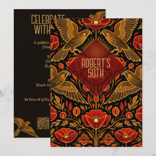 Invitation Faucons et Pavots Art Déco   50e Anniversaire sur 