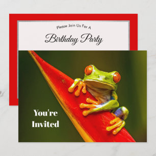 Invitation Faune Grenouille des arbres rouges