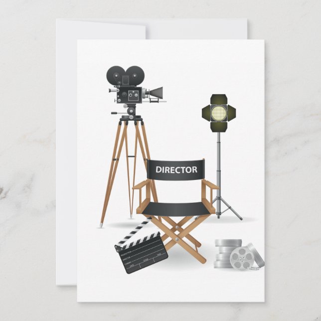Invitation Fauteuil de réalisateur de cinéma et ensemble de c (Devant)